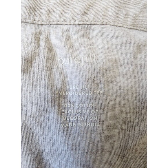 Pure Jill Embroidered Tee Boho Size Large Cotton - Picture 6 of 6